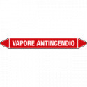 Foglio da 5 etichette autoadesive con frecce+simb VAPORE ANTINCENDIO