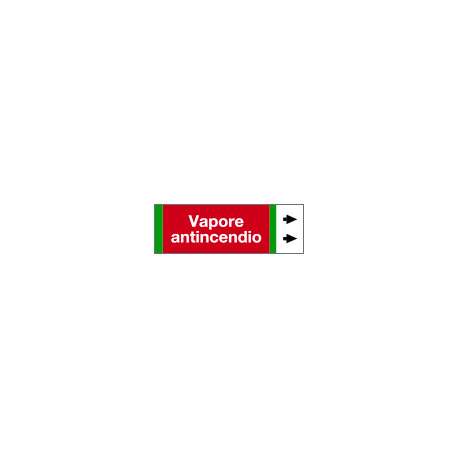 Foglio da 5 etichette fondo rosso "VAPORE ANTINCENDIO" destra
