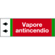 Foglio da 5 etichette fondo rosso "VAPORE ANTINCENDIO" sinistra