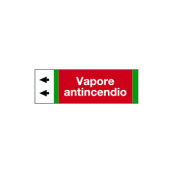 Foglio da 5 etichette fondo rosso "VAPORE ANTINCENDIO" sinistra