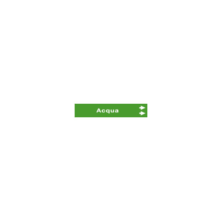 Foglio da 5 etichette fondo verde "ACQUA" freccia dx