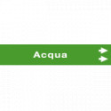 Foglio da 5 etichette fondo verde "ACQUA" freccia dx