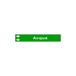 Foglio da 5 etichette fondo verde "ACQUA " freccia sinistra