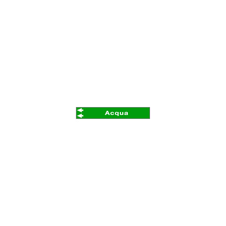 Foglio da 5 etichette fondo verde "ACQUA " freccia sinistra