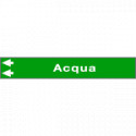 Foglio da 5 etichette fondo verde "ACQUA " freccia sinistra