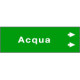 Foglio da 5 etichette fondo verde" ACQUA "destra