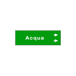 Foglio da 5 etichette fondo verde" ACQUA "destra