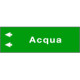 Foglio da 5 etichette fondo verde "ACQUA " freccia sinistra