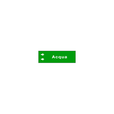 Foglio da 5 etichette fondo verde "ACQUA " freccia sinistra