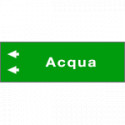 Foglio da 5 etichette fondo verde "ACQUA " freccia sinistra