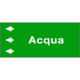Foglio da 5 etichette fondo verde "ACQUA " freccia sinistra