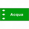Foglio da 5 etichette fondo verde "ACQUA " freccia sinistra