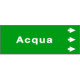 Foglio da 5 etichette fondo verde "ACQUA " freccia destra
