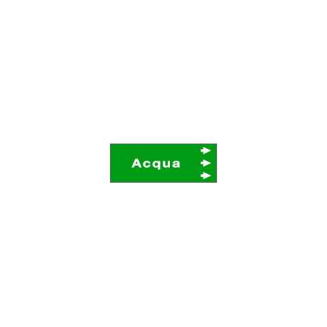 Foglio da 5 etichette fondo verde "ACQUA " freccia destra