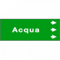 Foglio da 5 etichette fondo verde "ACQUA " freccia destra