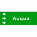 Foglio da 5 etichette fondo verde "ACQUA " freccia sinistra