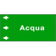 Foglio etichetta fondo verde "ACQUA " freccia sinistra