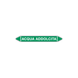 Foglio da 5 etichette autoadesive con frecce+simb ACQUA ADDOLCITA