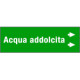 Foglio da 5 etichette fondo verde" ACQUA ADDOLCITA " destra