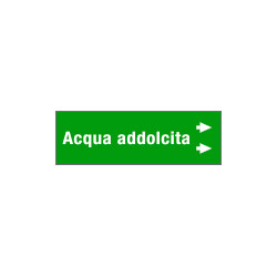 Foglio da 5 etichette fondo verde" ACQUA ADDOLCITA " destra