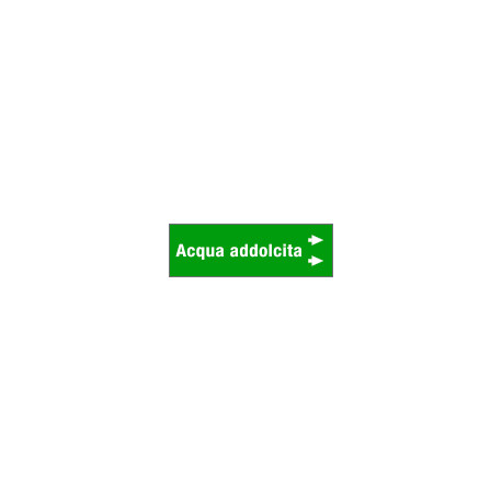 Foglio da 5 etichette fondo verde" ACQUA ADDOLCITA " destra