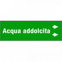 Foglio da 5 etichette fondo verde" ACQUA ADDOLCITA " destra