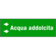 Foglio da 5 etichette fondo verde" ACQUA ADDOLCITA " sinistra