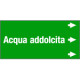 Etichetta fondo verde "ACQUA ADDOLCITA " destra