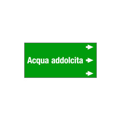 Etichetta fondo verde "ACQUA ADDOLCITA " destra
