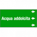Etichetta fondo verde "ACQUA ADDOLCITA " destra