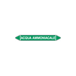 Foglio da 5 etichette autoadesive con frecce+simb ACQUA AMMONIACALE
