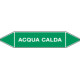 Etichetta singola autoadesiva verde"Acqua Calda"