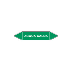 Etichetta singola autoadesiva verde"Acqua Calda"