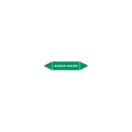 Etichetta singola autoadesiva verde"Acqua Calda"