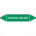 Etichetta singola autoadesiva verde"Acqua Calda"