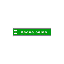 Foglio da 5 etichette fondo VERDE "ACQUA CALDA"freccia sx
