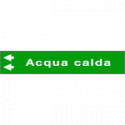 Foglio da 5 etichette fondo VERDE "ACQUA CALDA"freccia sx