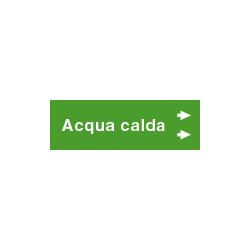 Foglio da 5 etichette fondo verde" ACQUA CALDA"