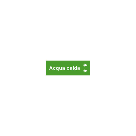 Foglio da 5 etichette fondo verde" ACQUA CALDA"