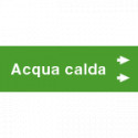 Foglio da 5 etichette fondo verde" ACQUA CALDA"