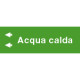 Foglio da 5 etichette fondo verde" ACQUA CALDA"sinistra