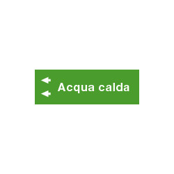 Foglio da 5 etichette fondo verde" ACQUA CALDA"sinistra