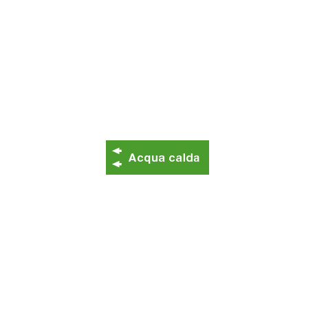 Foglio da 5 etichette fondo verde" ACQUA CALDA"sinistra