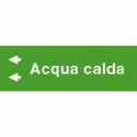 Foglio da 5 etichette fondo verde" ACQUA CALDA"sinistra