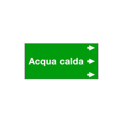 Etichetta fondo verde "ACQUA CALDA" destra