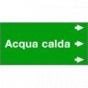 Etichetta fondo verde "ACQUA CALDA" destra