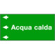 Etichetta fondo verde "ACQUA CALDA" sinistra