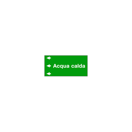 Etichetta fondo verde "ACQUA CALDA" sinistra