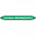 Foglio da 5 etichette autoadesive con frecce+simboli ACQUA DEONIZZATA