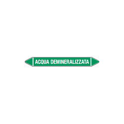 Etichetta singola autoadesiva con frecce e simboli ACQUA DEMINERALIZZ.